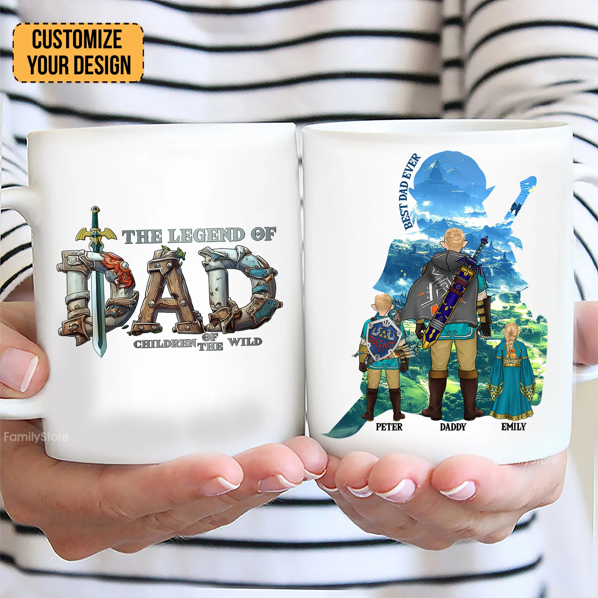 The Legend Of Dad Zelda - Personalized Mug - Gift for Dad, Grandpa, Husband | CL07 NH96 - Image 2