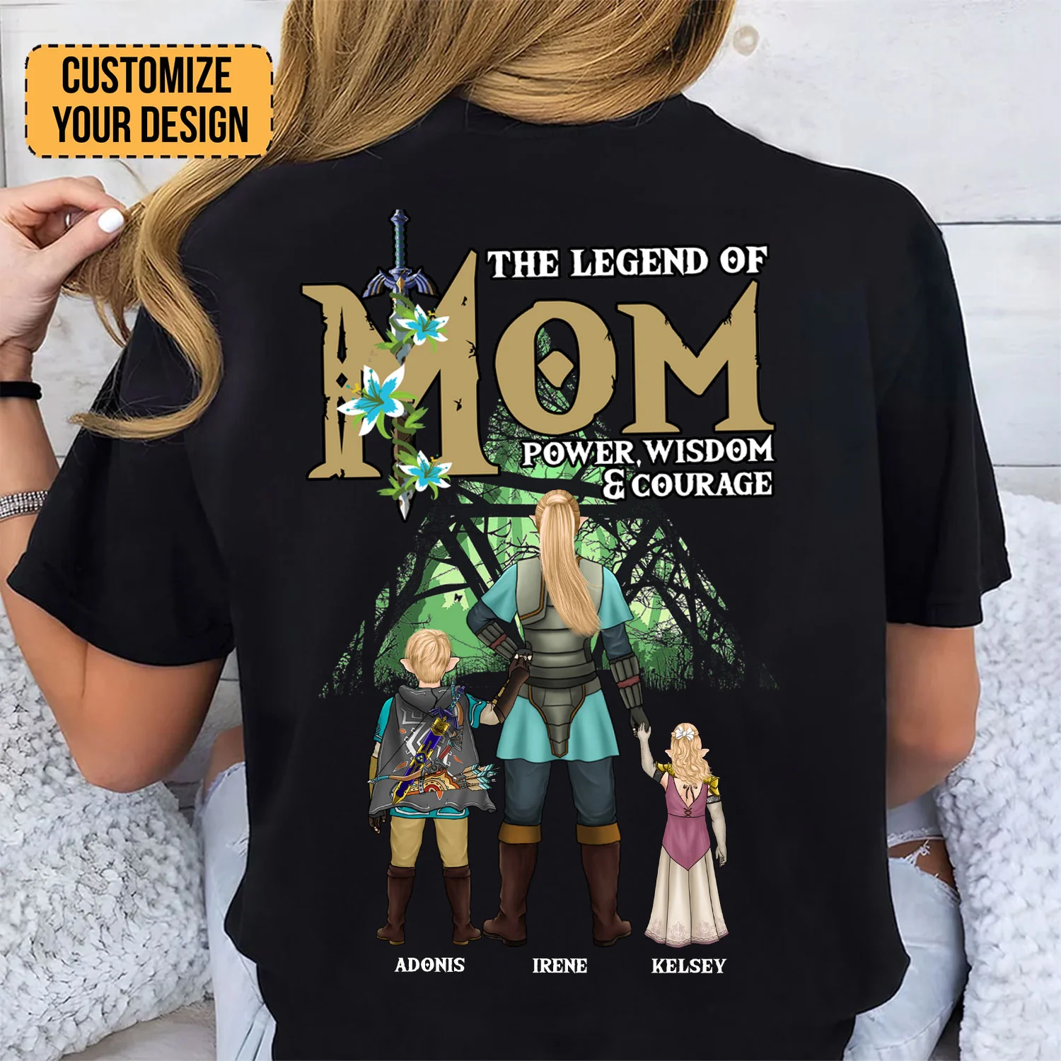 The Legend Of Zelda Mom Power, Wisdom - Gift For Mother - Personalized TShirt - CL07 NH96 - Image 2