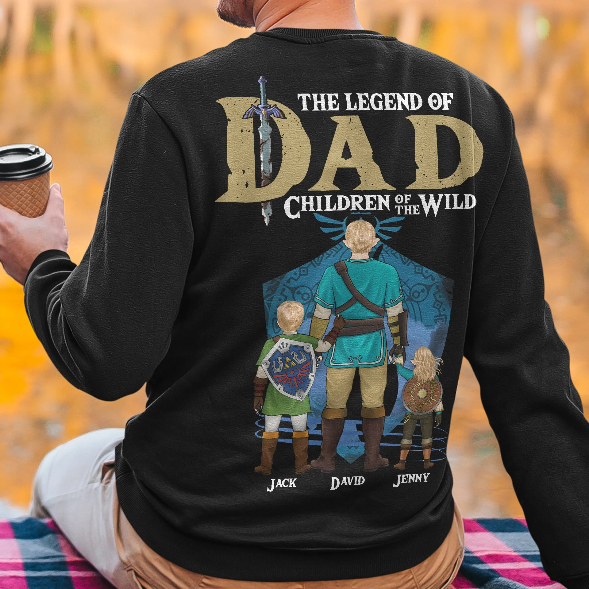 The Legend of Zelda Triforce Hero Club - Personalized Tshirt Two Side - Gift for Dad, Father's Day | CL07 - Image 3