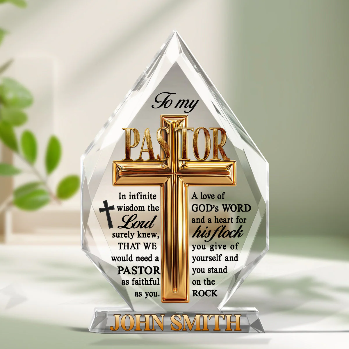 The Lord Knew We Need A Pastor - Personalized Acrylic Plaque TD118 - Image 5