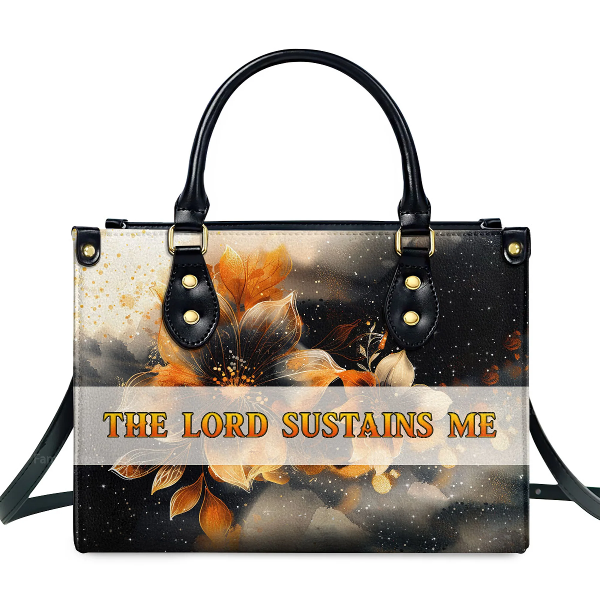 The Lord Sustains Me - Scripture Gifts For Women Of God - Personalized Leather Handbag With Handle - AT4081234 - Image 2