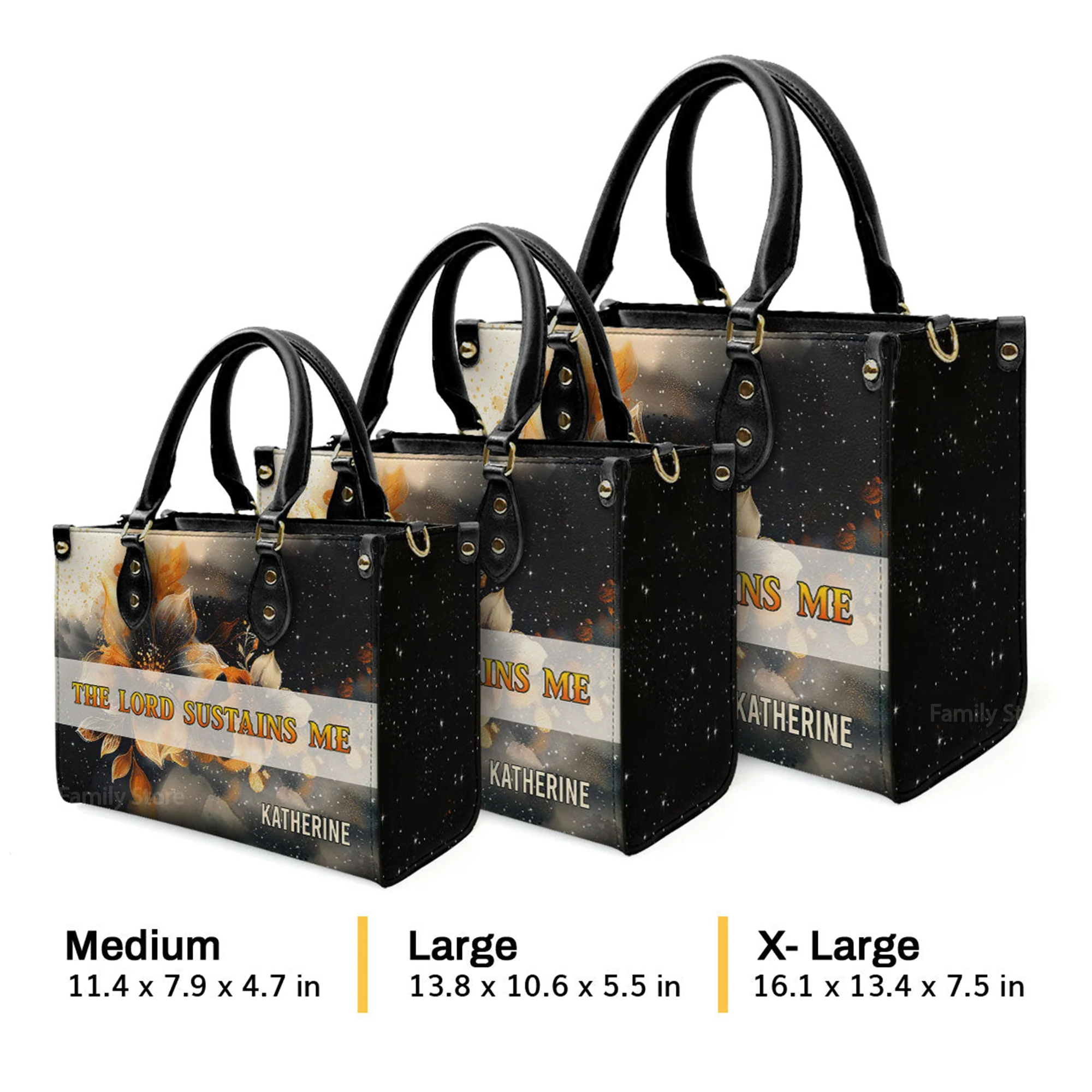 The Lord Sustains Me - Scripture Gifts For Women Of God - Personalized Leather Handbag With Handle - AT4081234 - Image 4