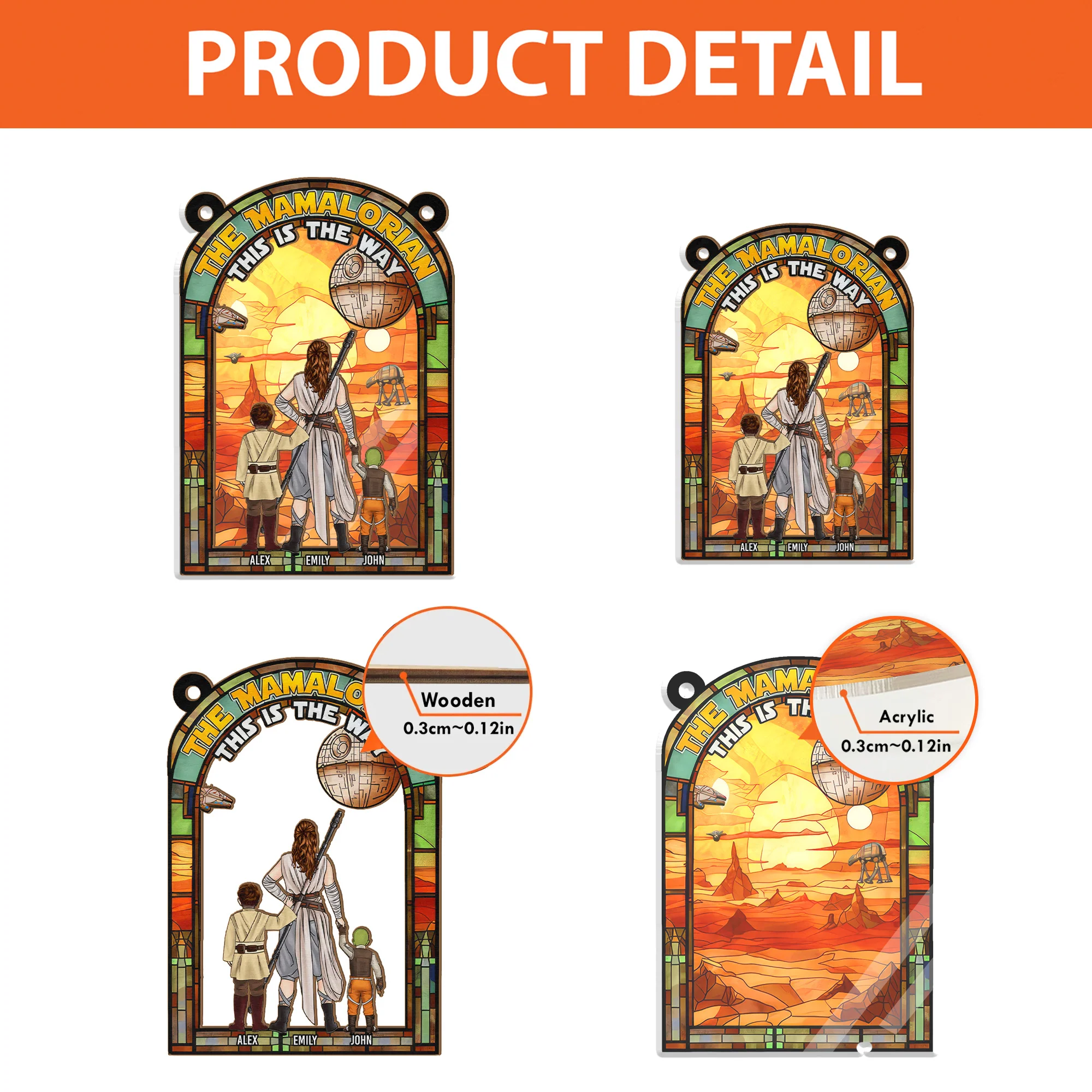 The Mamalorian This Is The Way - Personalized Window Hanging Suncatcher Ornament - Gift for Mom, Wife | CL08 NH96 - Image 4