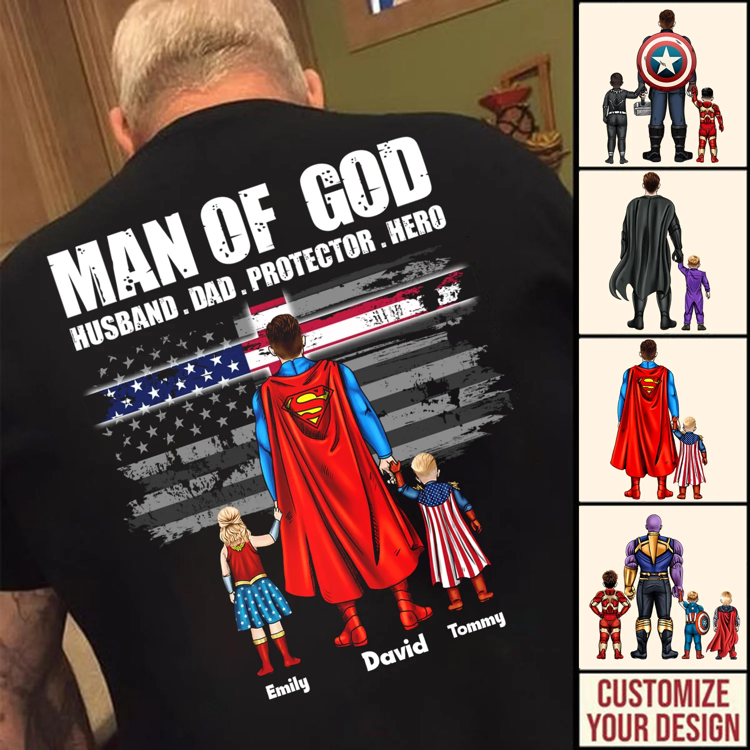 super Hero The Man Of God The Husband, Dad, Protector And Hero - Gift For Dad, Father's Day CL02