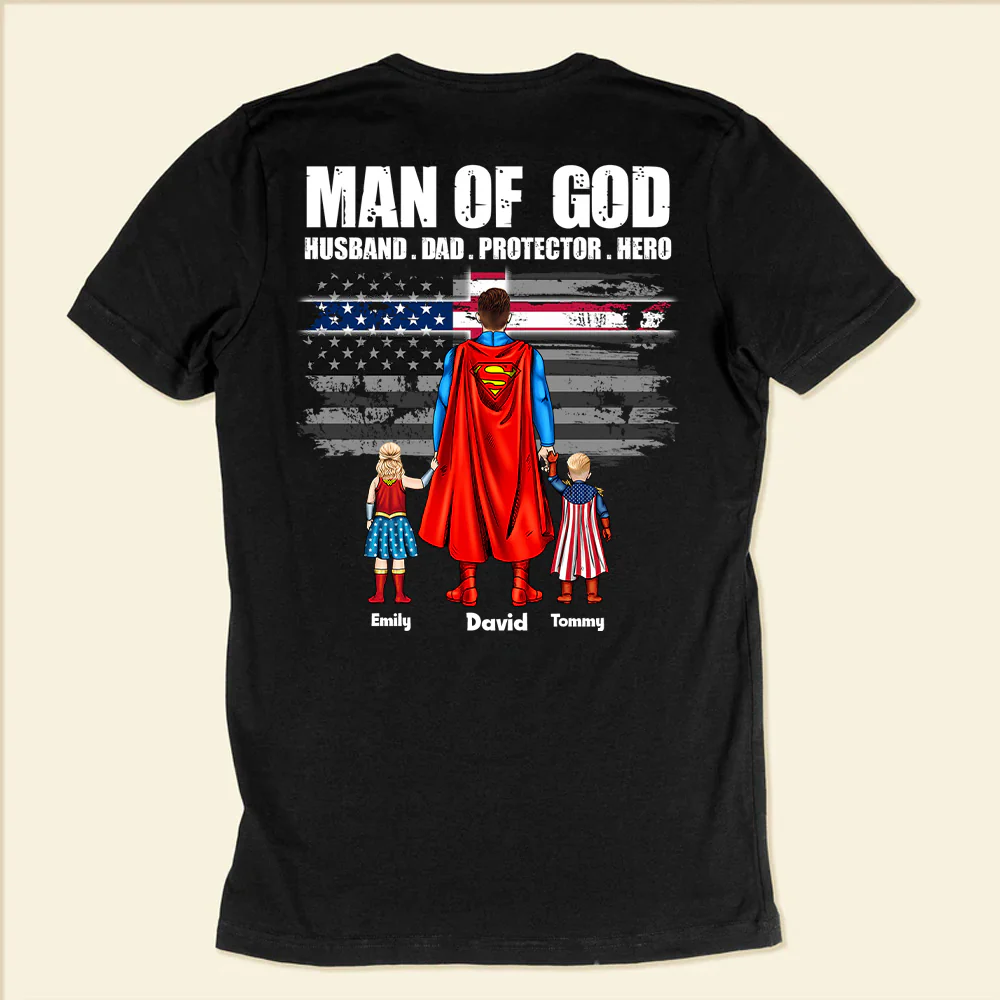 super Hero The Man Of God The Husband, Dad, Protector And Hero - Gift For Dad, Father's Day CL02 - Image 2