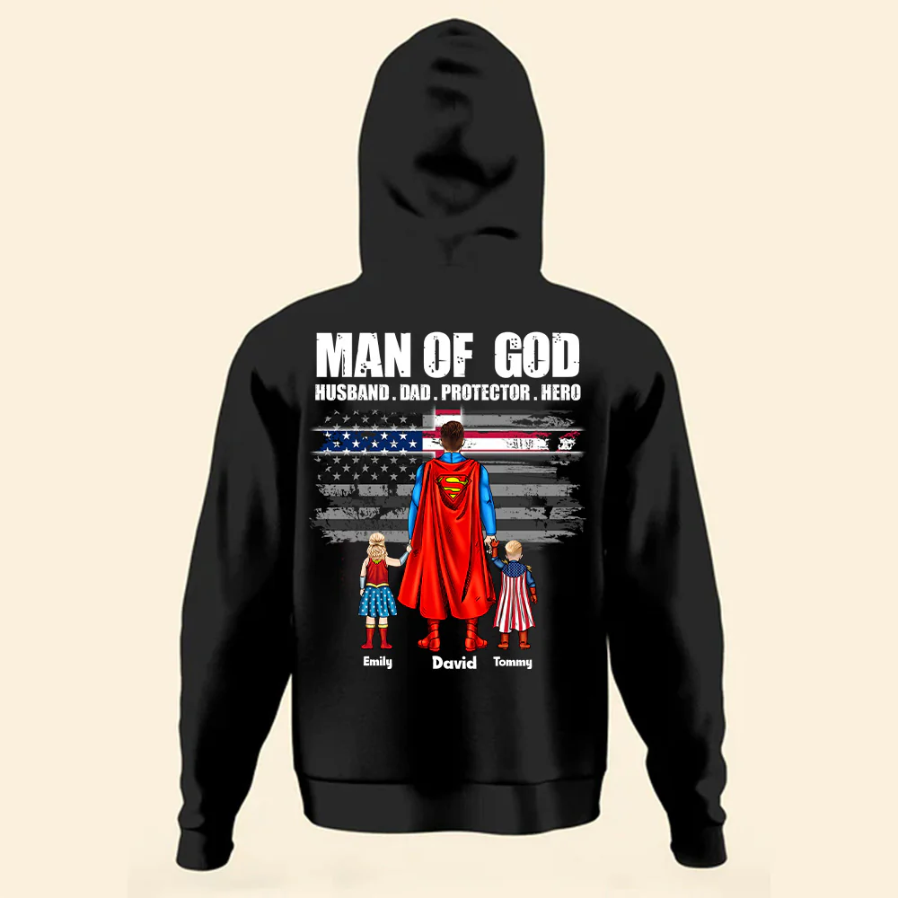 super Hero The Man Of God The Husband, Dad, Protector And Hero - Gift For Dad, Father's Day CL02 - Image 3