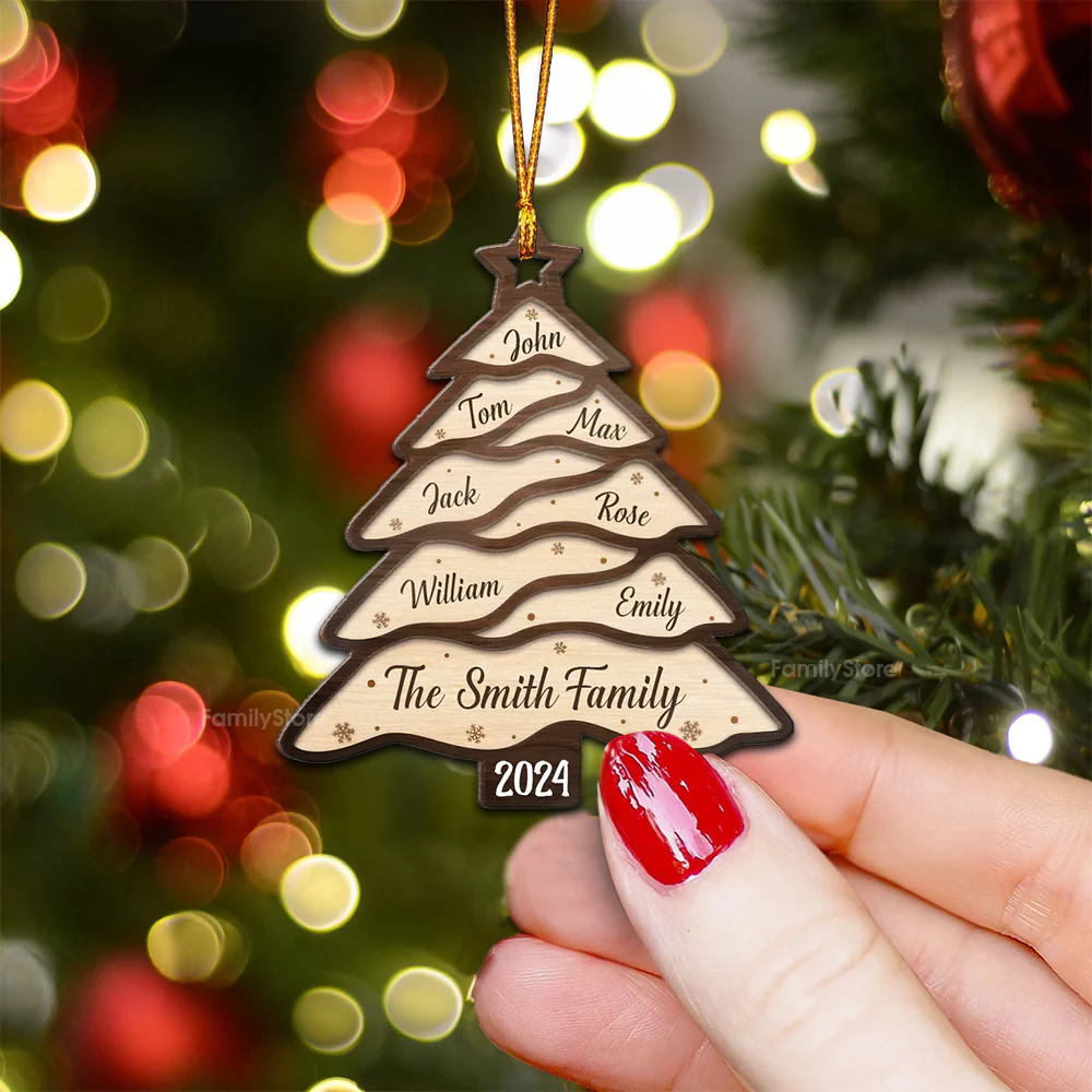The Most Wonderful Time Of The Year - Gift For Family - Personalized Wood Ornament NA94 - Image 4