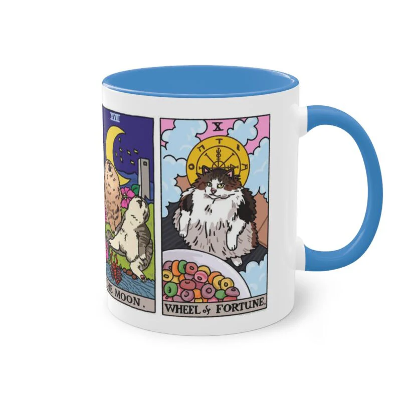 The Original Yellow Tarot Cat Meme - Accent Ceramic Mug - Image 5