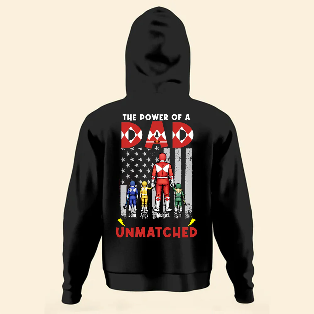 The Mighty Morphin Power Rangers Of Dad In Children's Lives Is Unmatched - Gift For Dad - Personalized TShirt - CL21 NA94 - Image 3