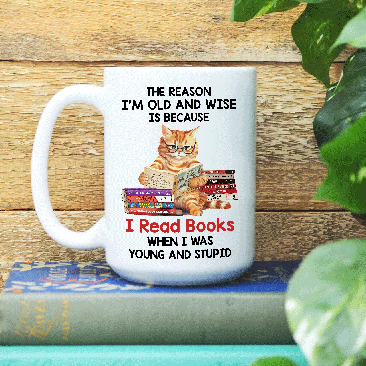 The Reason I'm Old And Wise Is Because I Read Books When I Was Young And Stupid - Personalized Mug - Gift For Book Lovers, Readers HH01 - Image 4
