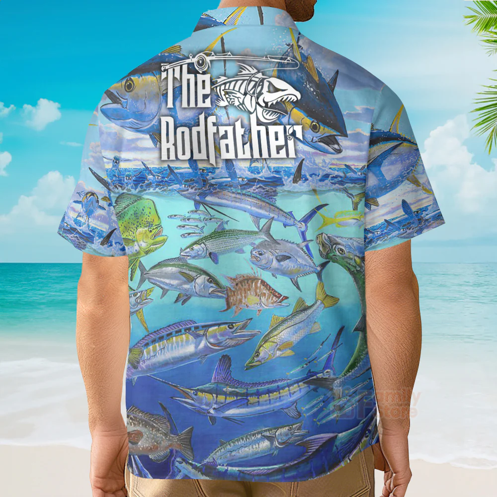 The Rodfather Tuna Fish - Hawaiian Shirt - Image 4