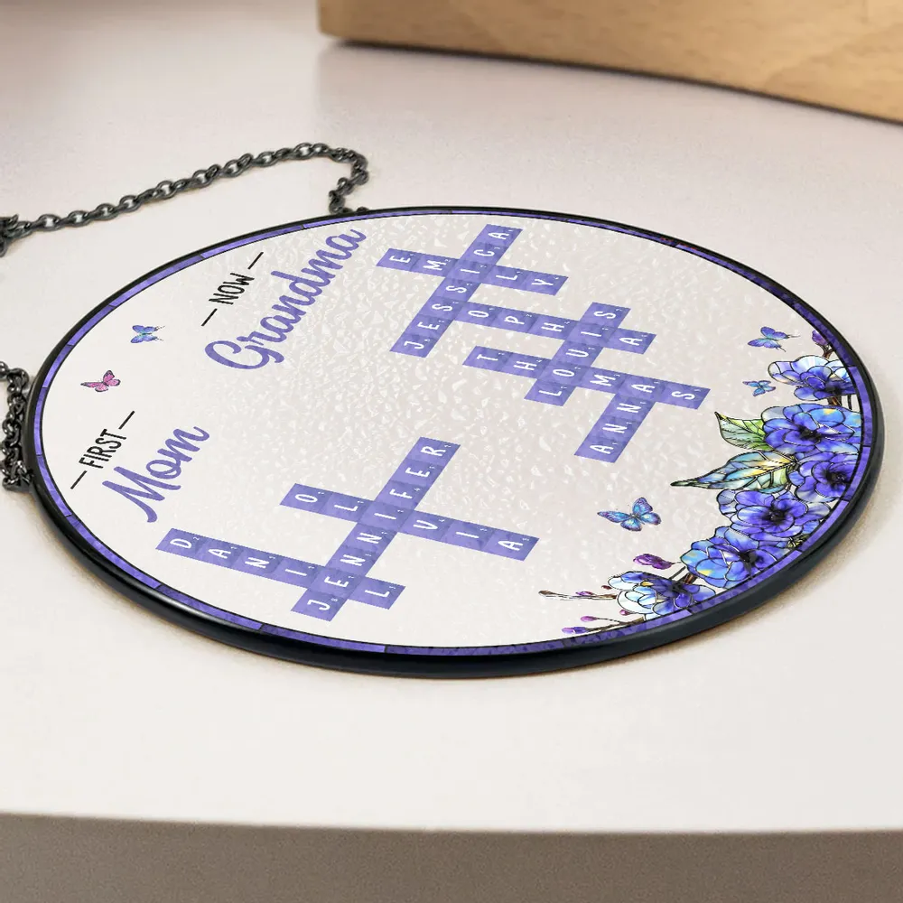 The Secret Garden Crossword - Personalized Stained Glass Window Hanging Suncatcher - Gift For Mom, Grandma, Mother's Day | NA94 - Image 2
