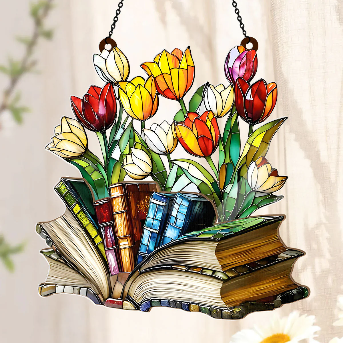 The Storybook Bloom - Personalized Acrylic Suncatcher - Gift For Her, Book Lovers HH01 - Image 3