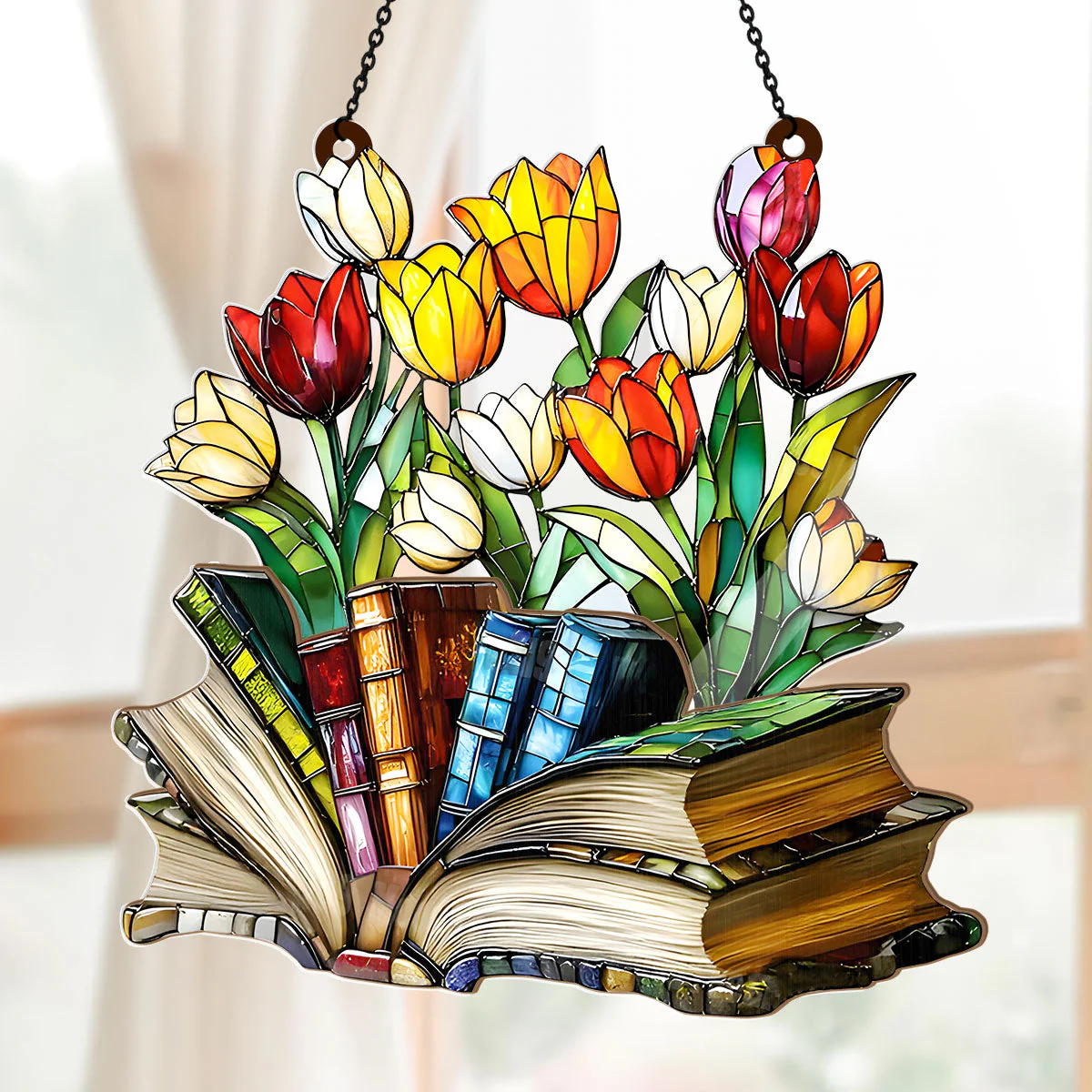 The Storybook Bloom - Personalized Acrylic Suncatcher - Gift For Her, Book Lovers HH01 - Image 5