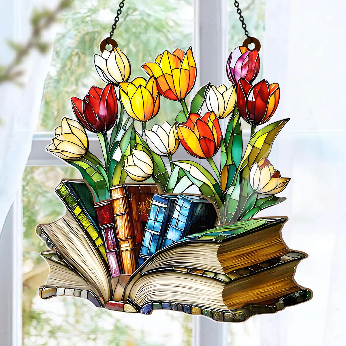 The Storybook Bloom - Personalized Acrylic Suncatcher - Gift For Her, Book Lovers HH01 - Image 6
