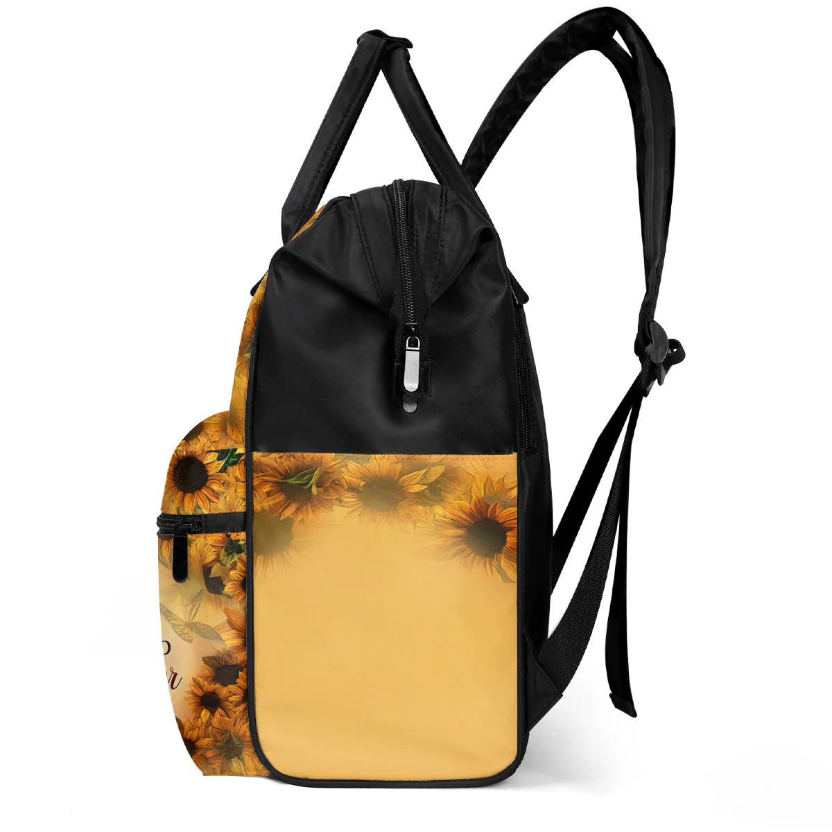 The Sun Doesn’t Ask To Shine - Floral Personalized Duckbilled Backpack - Empowerment Gift For Black Women | HH01 - Image 2