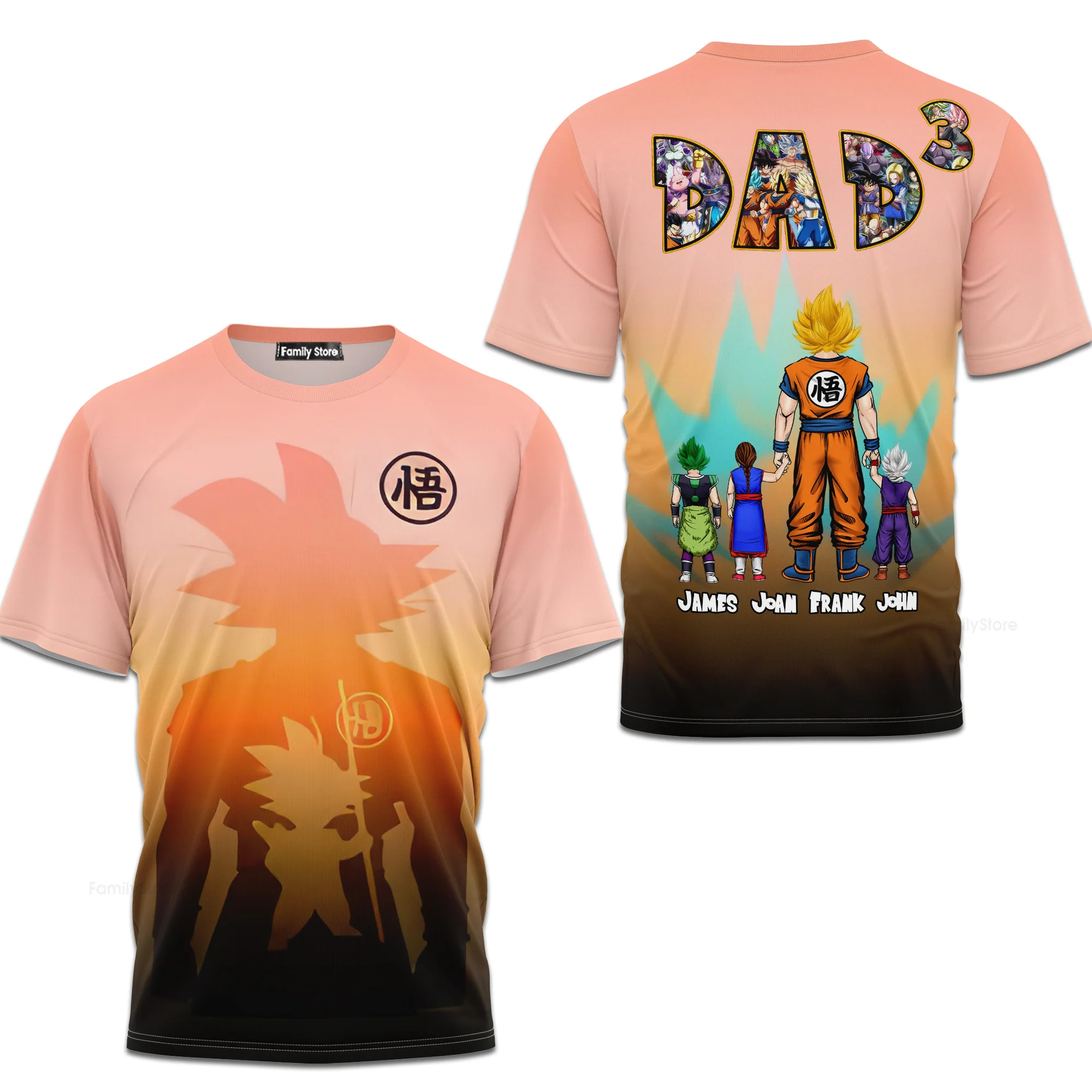 The Super Saiyan Dad We Love You - Personalized 3D Tshirt - Gift For Dad, Grandpa, Father's Day |  CL03 NA94 - Image 3