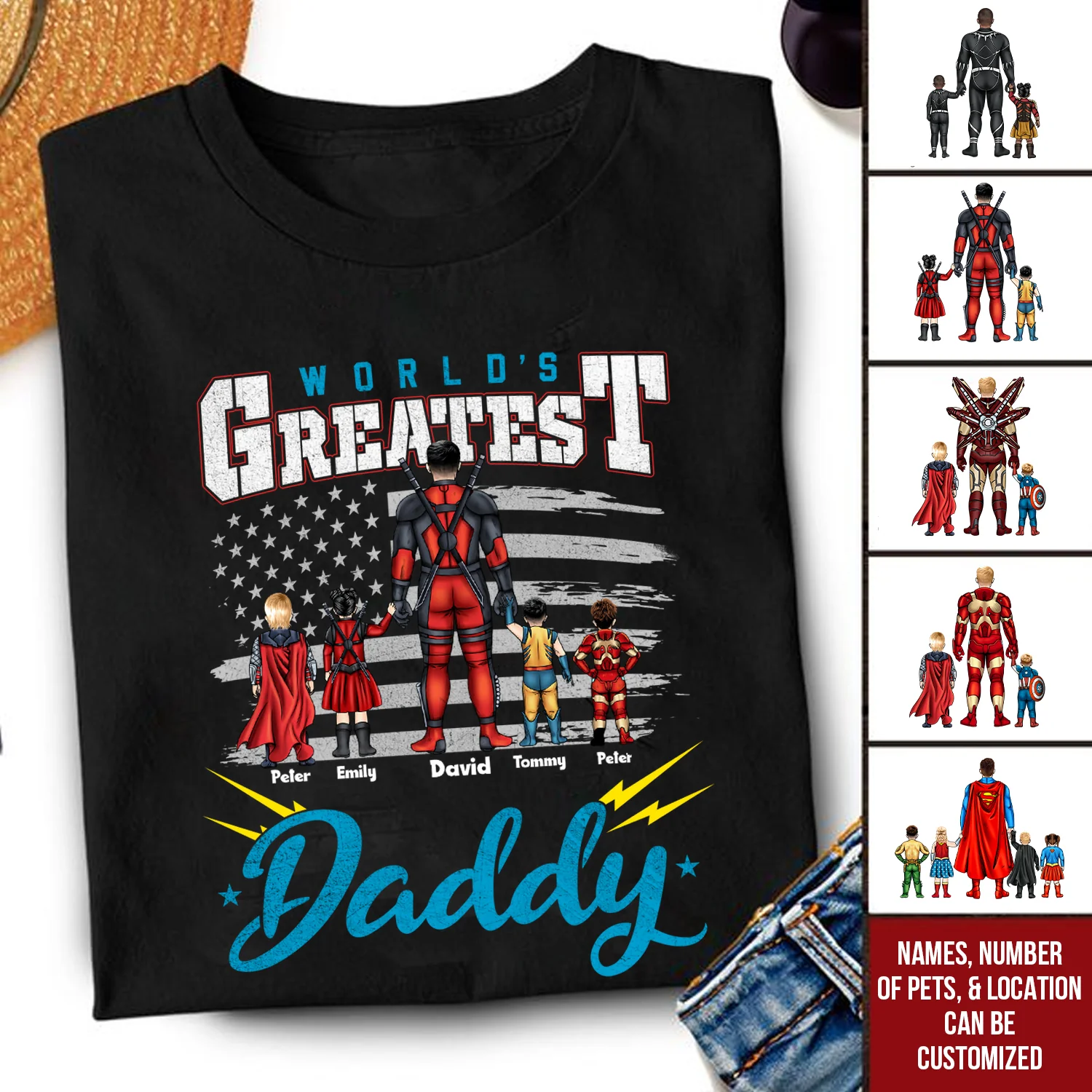 Super Hero The World's Greatest Daddy - Gift For Dad - Personalized TShirt - CL02 NA94 - Image 2