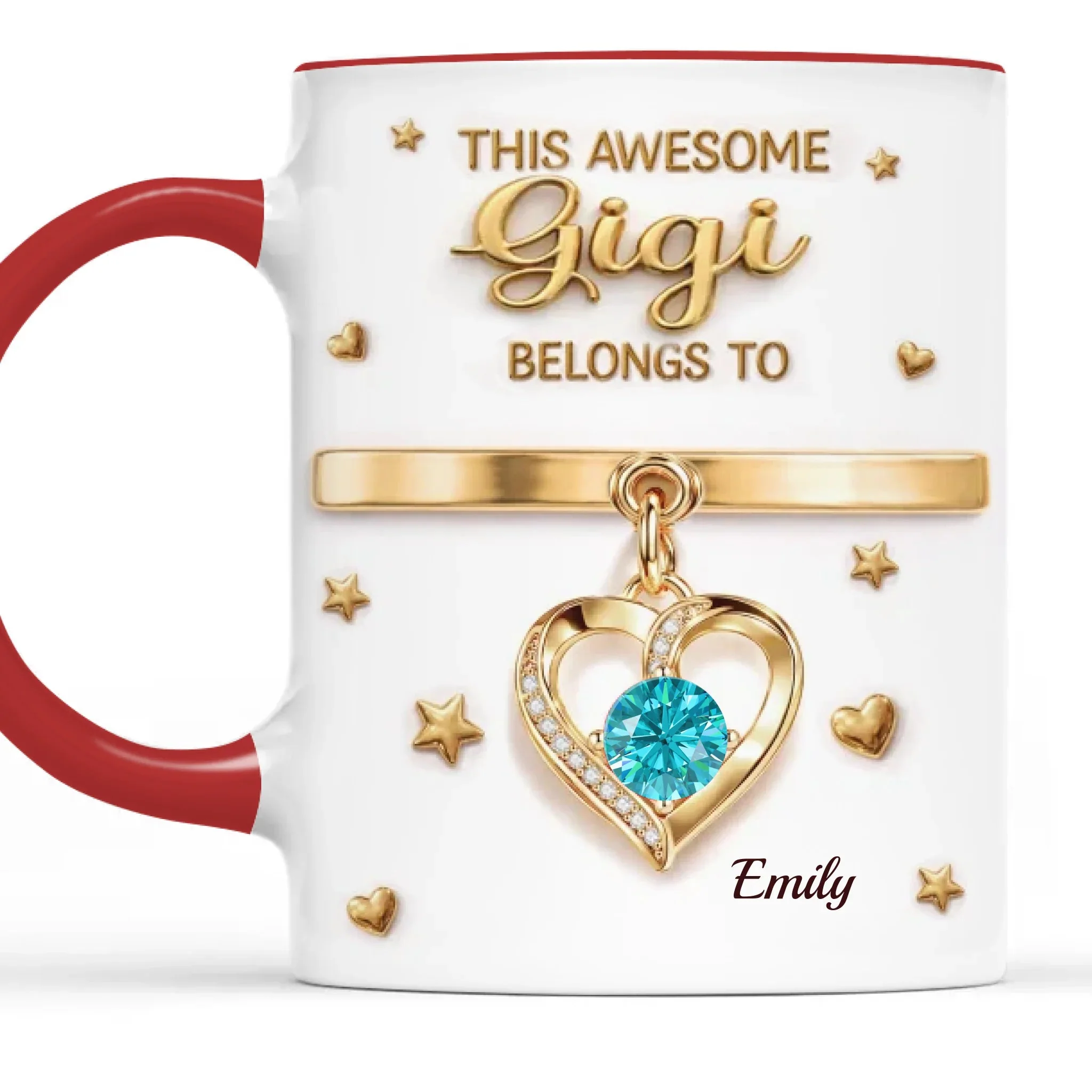 This Awesome Grandma Belongs To - Personalized Accent Mug - Gift For Mom, Grandma HN02 - Image 2
