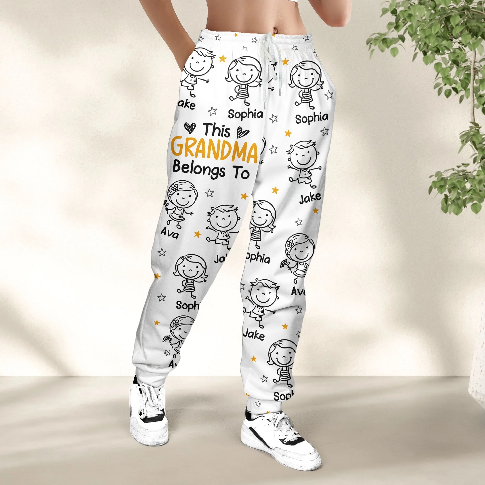 This Grandpa Grandma Belongs To Kids - Personalized Sweatpants - Christmas Gift For Family HH01 - Image 4