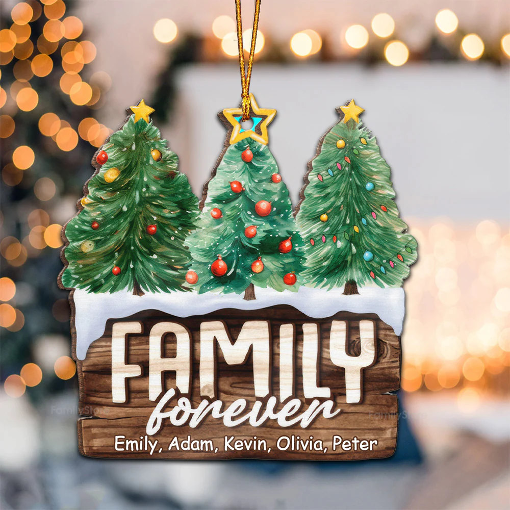 This Is Our Happy Place - Gift For Family - Personalized Wood Ornament - NA94 - Image 2