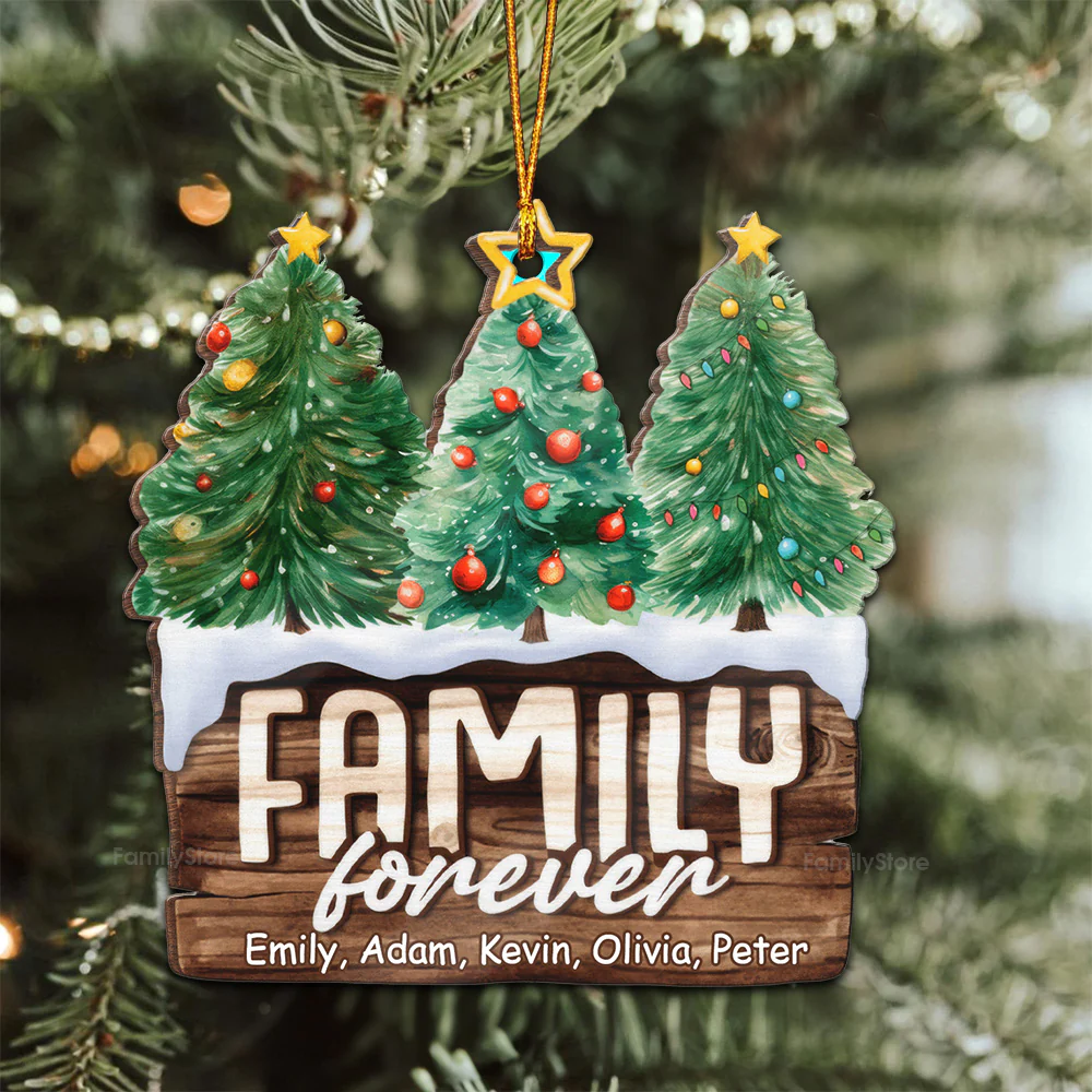 This Is Our Happy Place - Gift For Family - Personalized Wood Ornament - NA94 - Image 3