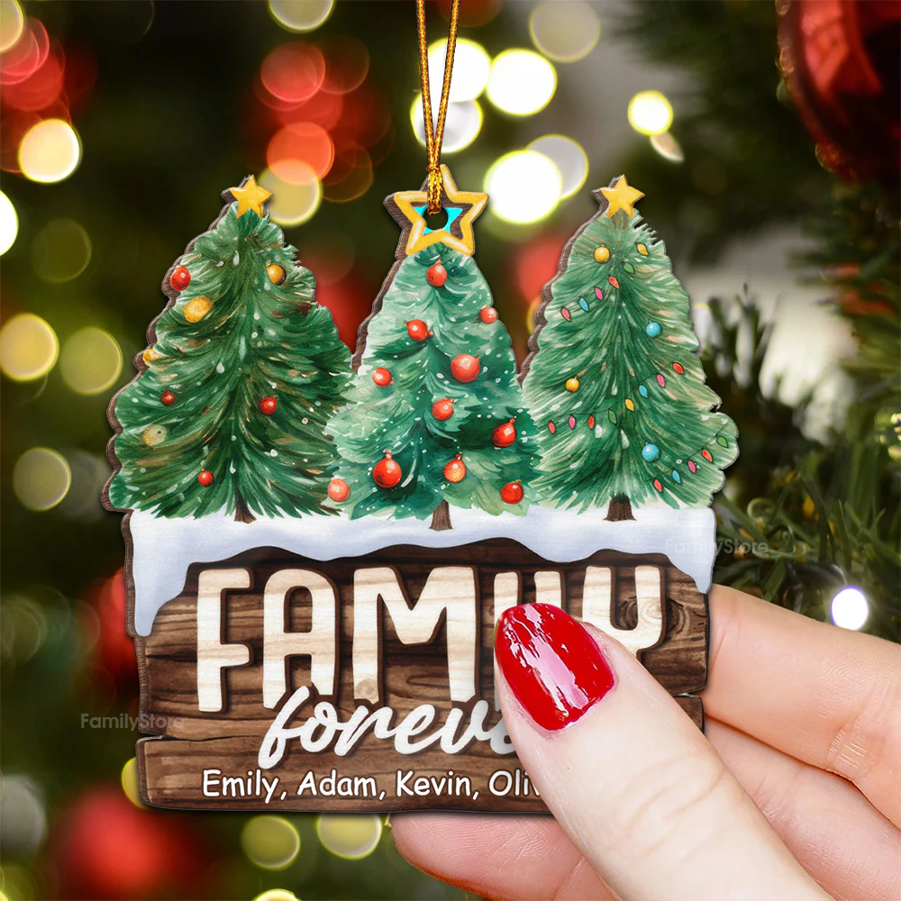 This Is Our Happy Place - Gift For Family - Personalized Wood Ornament - NA94 - Image 4