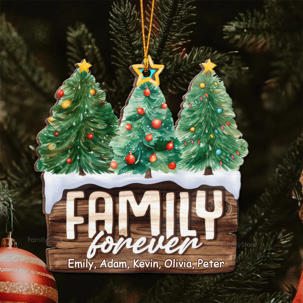 This Is Our Happy Place - Gift For Family - Personalized Wood Ornament - NA94 - Image 5