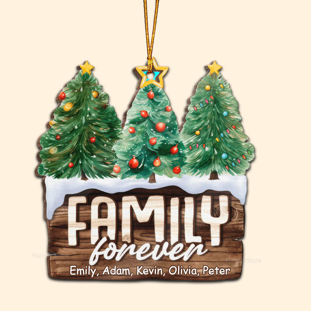 This Is Our Happy Place - Gift For Family - Personalized Wood Ornament - NA94 - Image 6