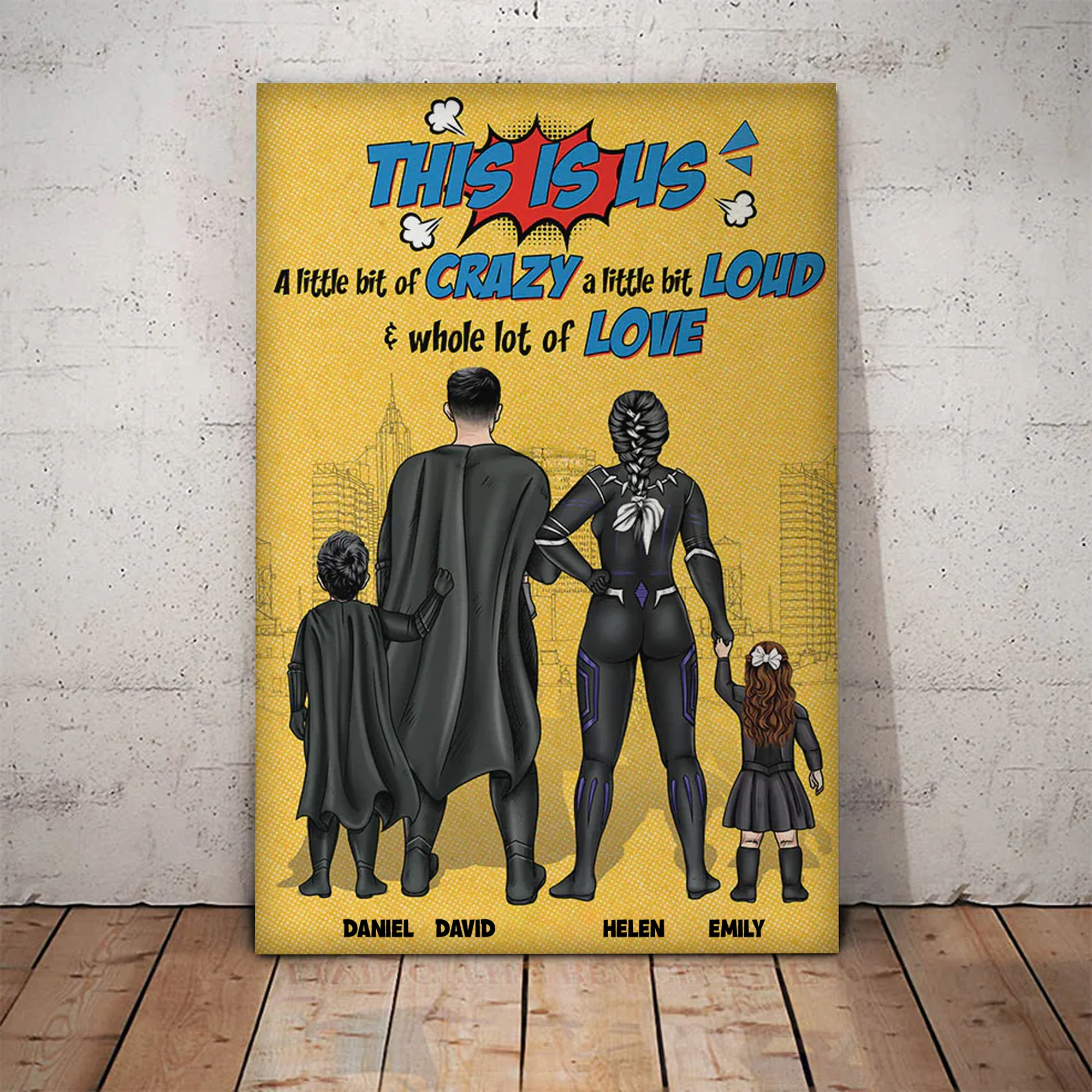 This Is Us A Little Bit Of Crazy A Little Bit Loud - Gift For Dad, Husband, Father's Day - Personalized Canvas Poster - Image 3