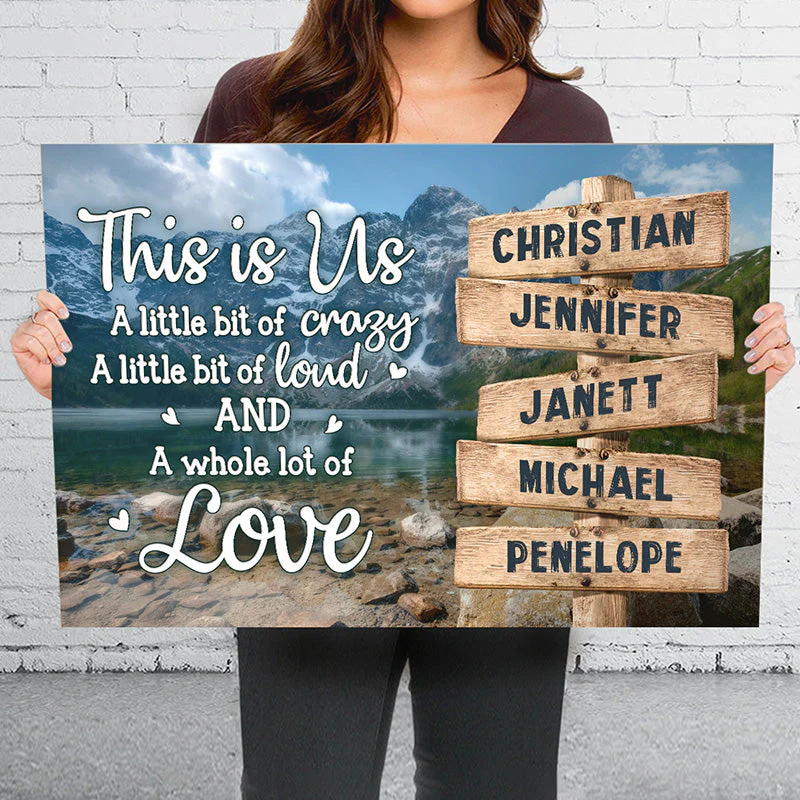 This Is Us A Whole Lot Of Love - Gift For Dad, Grandfather - Personalized Canvas Poster - Image 3