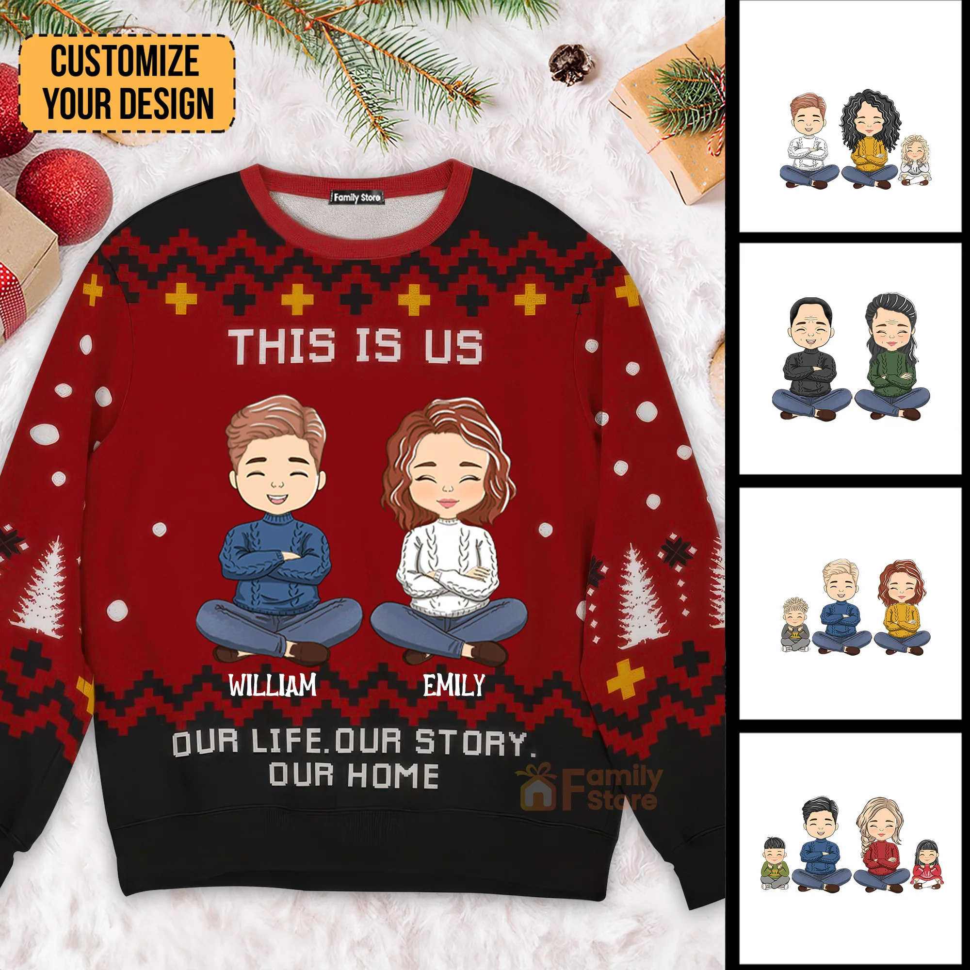 This Is Us, Our Life, Our Story, Our Home - Gift For Husband Wife, Anniversary - Personalized Ugly Sweatshirt - CL35 NA94 - Image 2