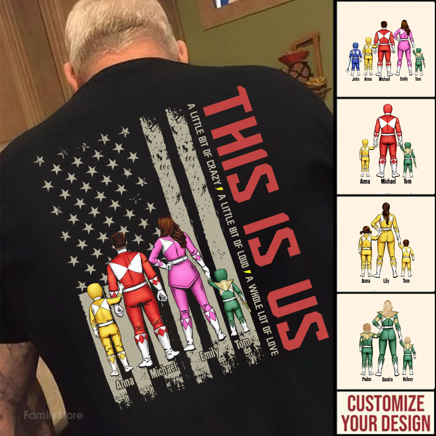 This Is Us Power Ranger Family - Gift For Family Members - Personalized Shirt - CL21 NA94 - Image 2