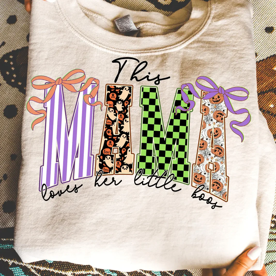 This Mama Loves Her Boos - Personalized Sweatshirt Mama with Kids Name | CU5073014 - Image 2