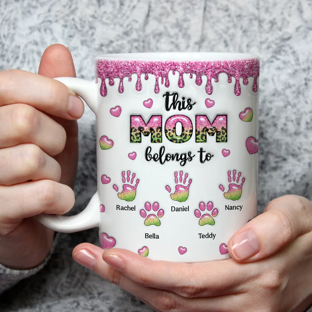 This Mom Grandma Belongs To - Personalized White Edge-to-Edge Mug - Gift For Mom, Grandma HN02 - Image 3