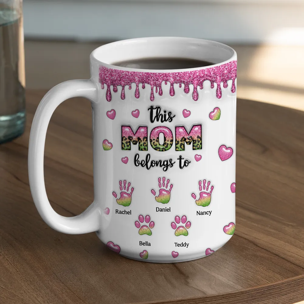 This Mom Grandma Belongs To - Personalized White Edge-to-Edge Mug - Gift For Mom, Grandma HN02 - Image 4
