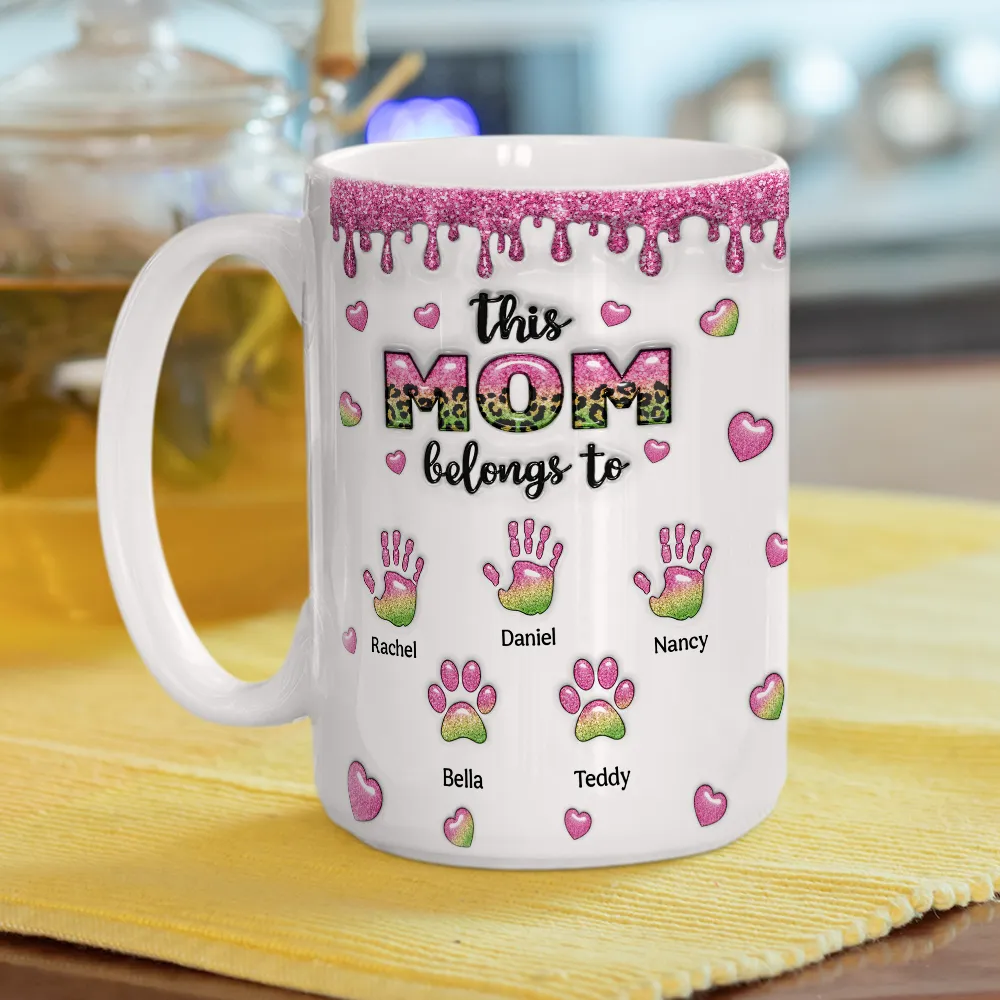 This Mom Grandma Belongs To - Personalized White Edge-to-Edge Mug - Gift For Mom, Grandma HN02 - Image 5