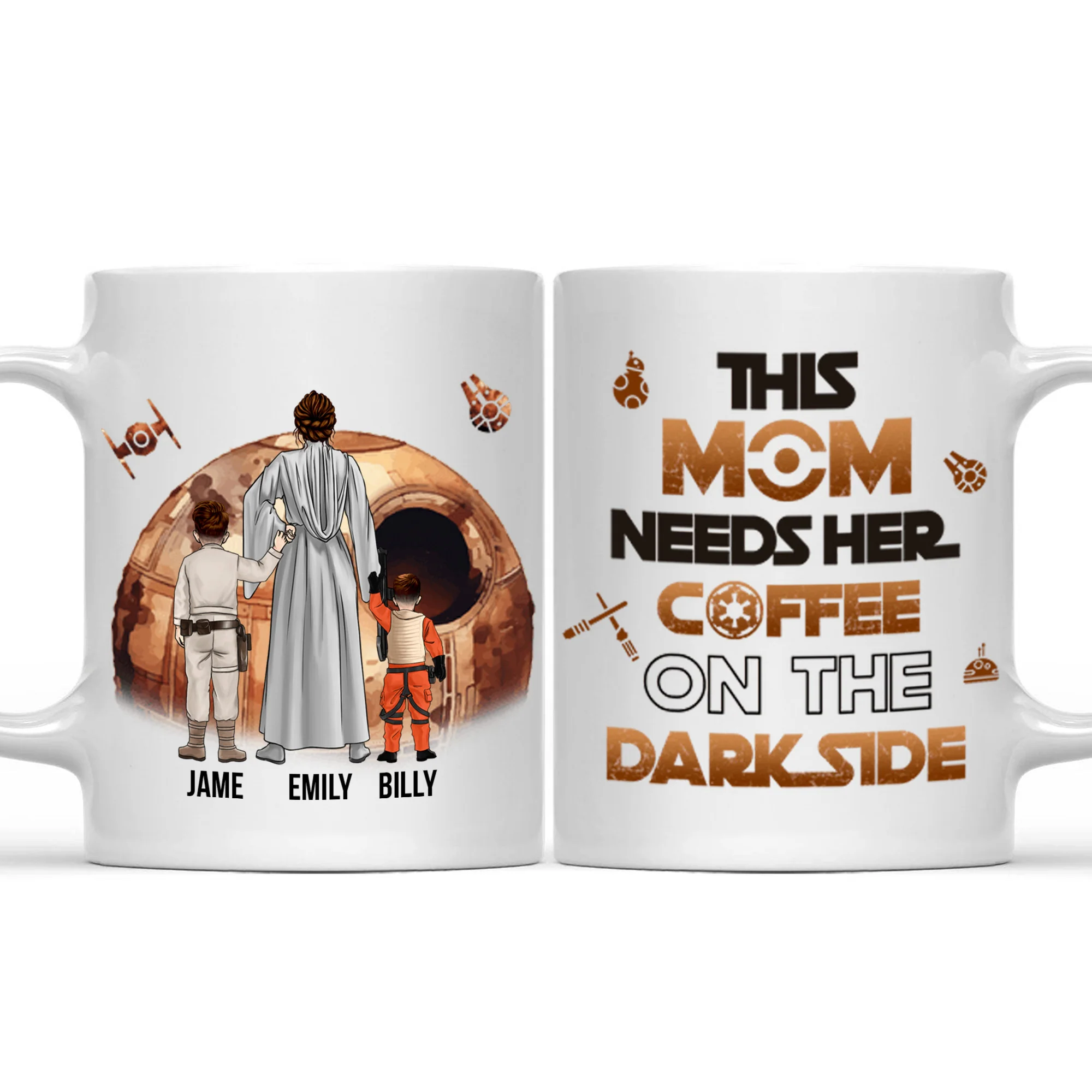 Stwa This Mom Needs Her Coffee On The Dark Side - Gift For Mom - Personalized Ceramic Mug - CL08 NA94 - Image 3