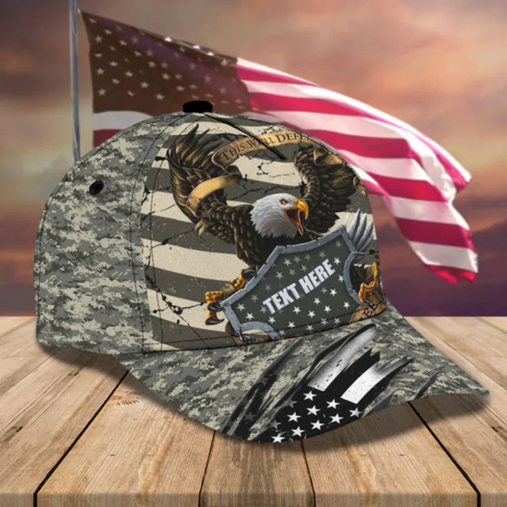 This We’ll Defend Military Eagle - Personalized Classic Cap - Patriotic Gift For Veterans | HN02 - Image 2