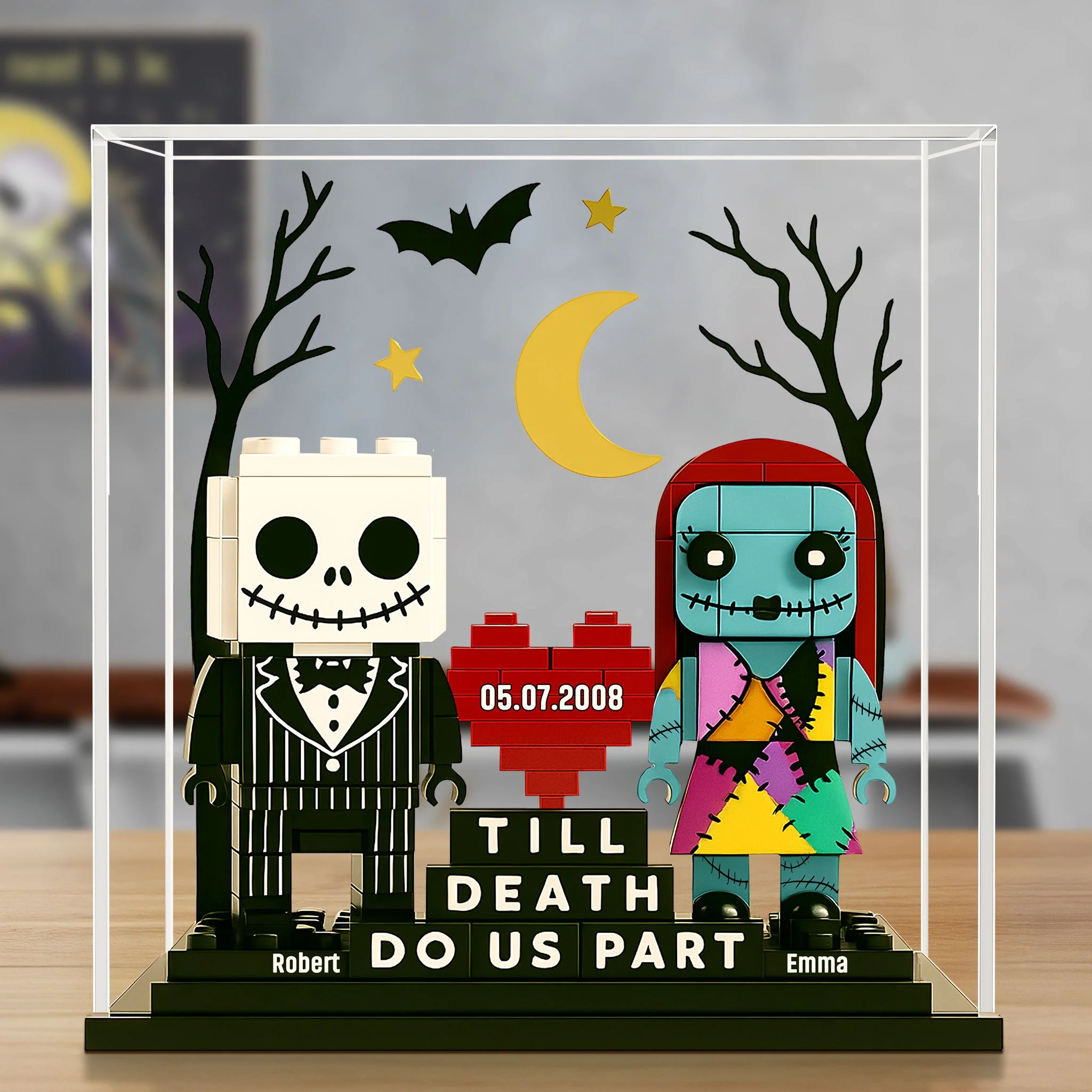 Til Death Do Us Part - Personalized Acrylic Plaque - Christmas Gift For Spooky Couple, Anniversary, Wedding HH01