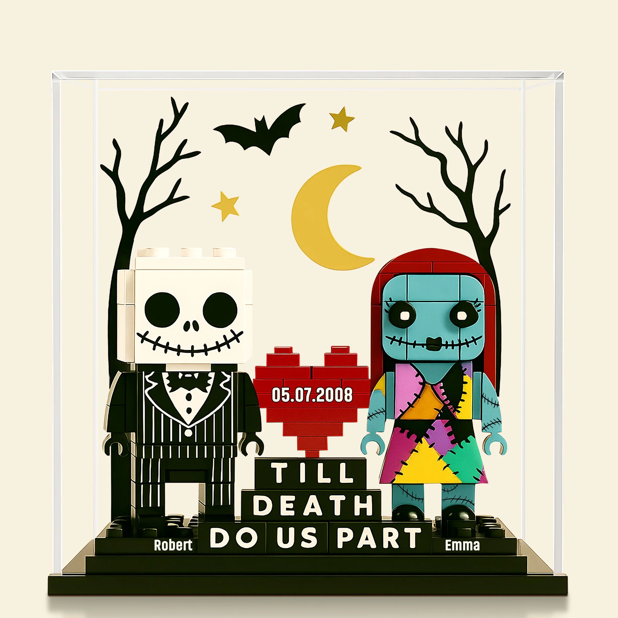 Til Death Do Us Part - Personalized Acrylic Plaque - Christmas Gift For Spooky Couple, Anniversary, Wedding HH01 - Image 2