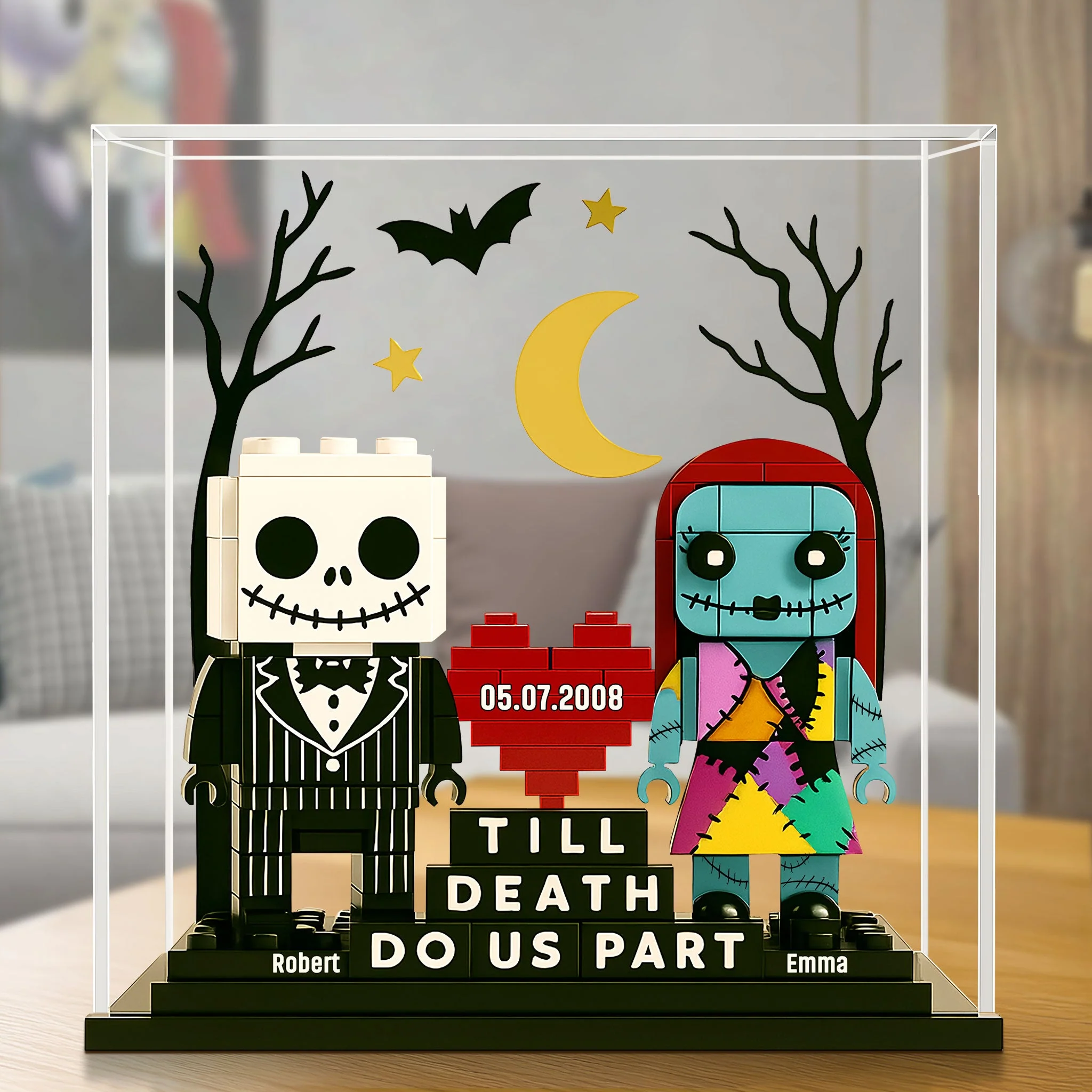 Til Death Do Us Part - Personalized Acrylic Plaque - Christmas Gift For Spooky Couple, Anniversary, Wedding HH01 - Image 3
