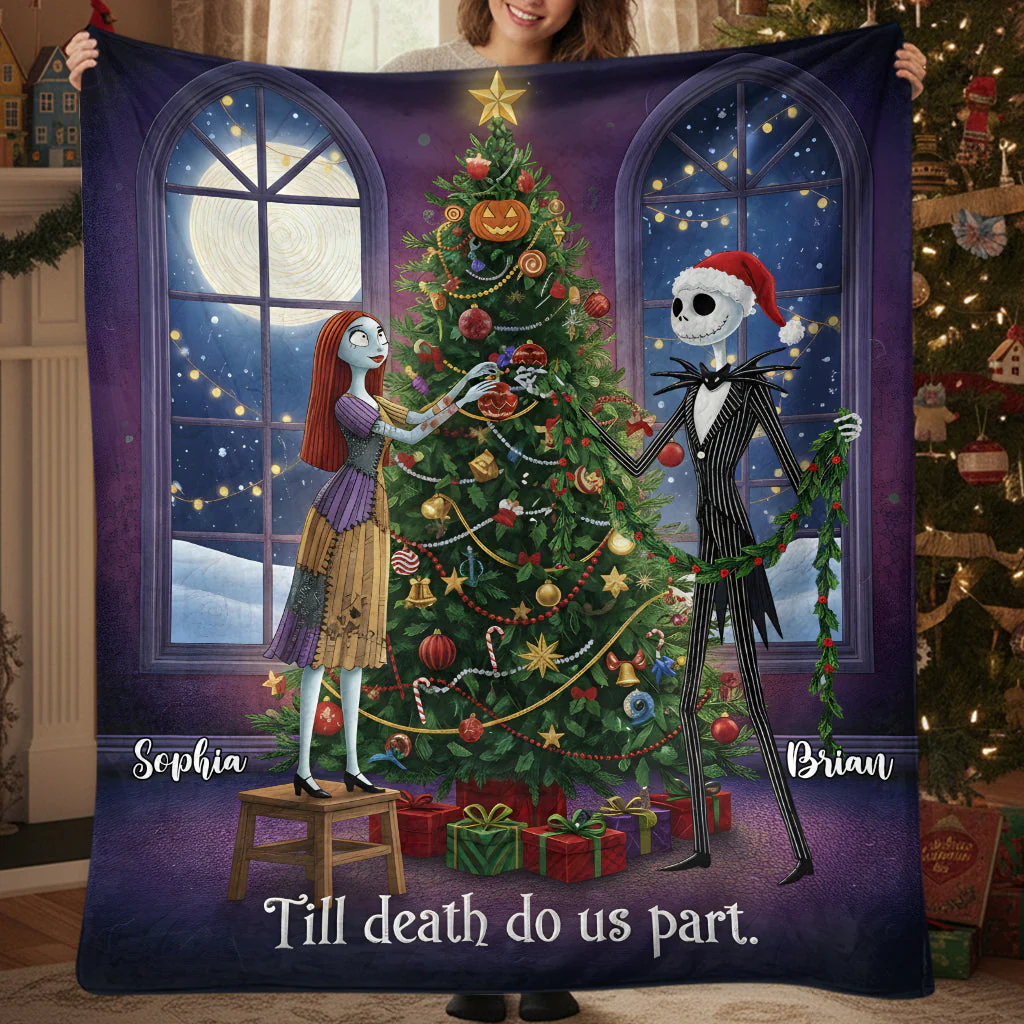 Till Death Do Us Part Spooky Couple - Personalized Blanket - Christmas Gift For Horror Lovers, Couples NL122