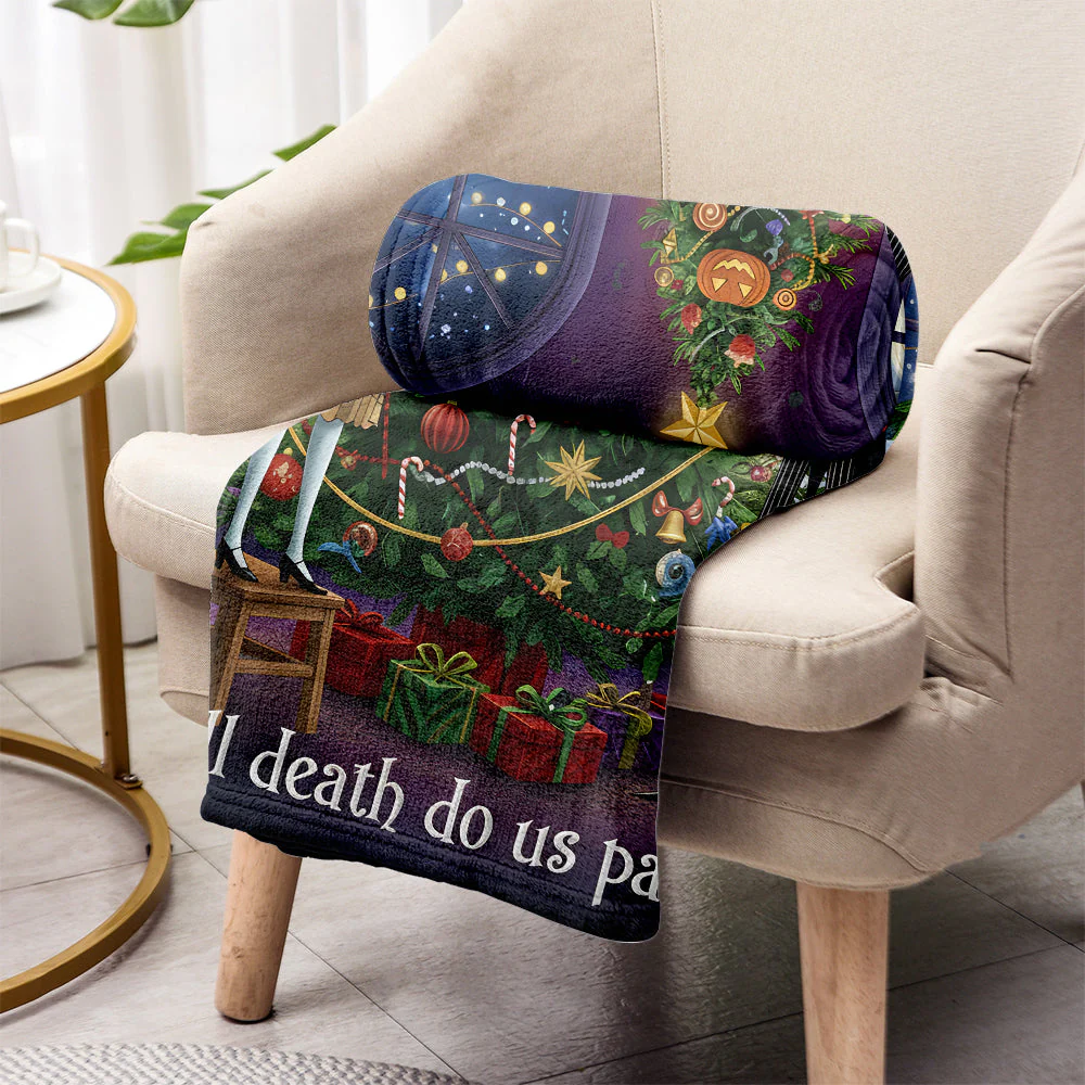 Till Death Do Us Part Spooky Couple - Personalized Blanket - Christmas Gift For Horror Lovers, Couples NL122 - Image 3