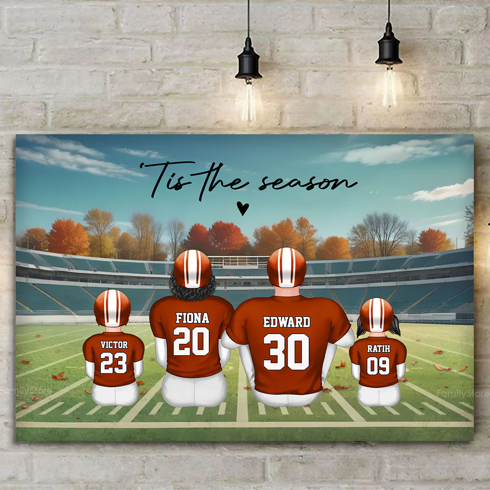 Tis Fall Season Family Sitting Back - Gift For Family, Football Lovers - Personalized Canvas Poster - SPCL02 NA94 - Image 3