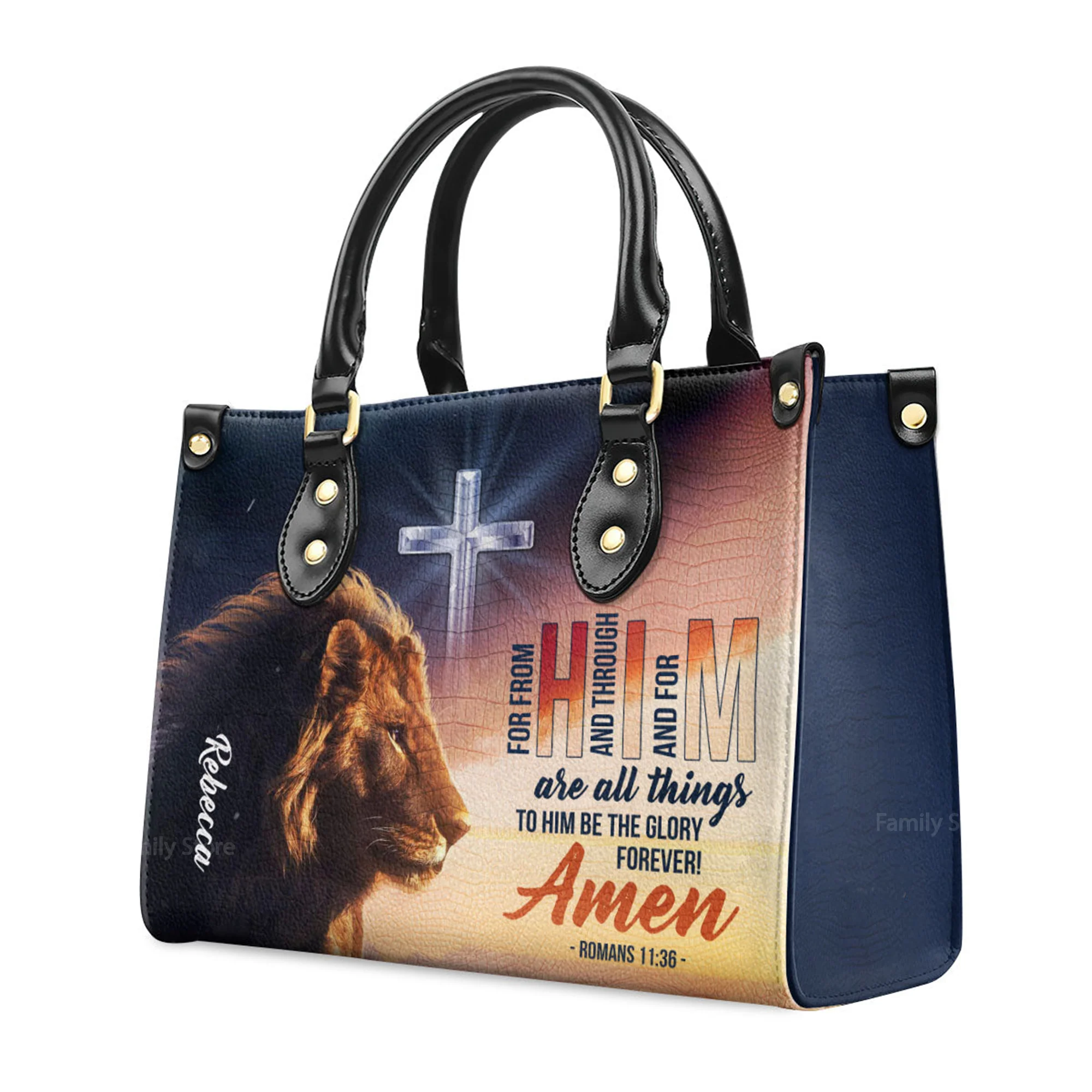 To Him Be The Glory Forever - Beautiful Personalized Leather Handbag - AT4081442 - Image 3