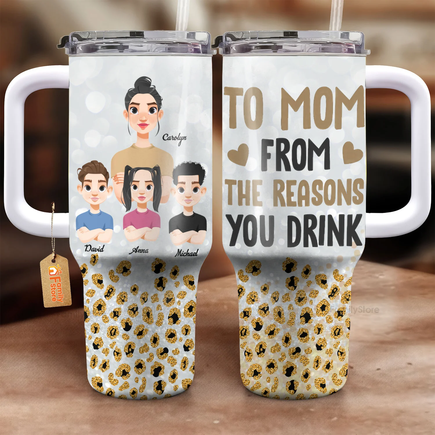 To Mom From The Reasons You Drink  - Personalized Stainless Steel Tumbler - Gift For Mom, Grandma, Grandmother, Mother's Day | CL50 NA94