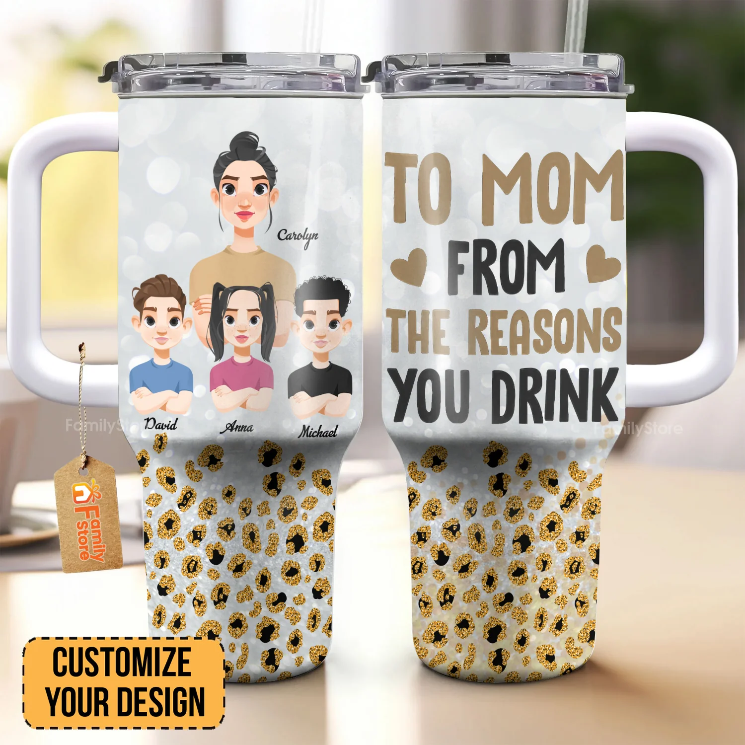 To Mom From The Reasons You Drink  - Personalized Stainless Steel Tumbler - Gift For Mom, Grandma, Grandmother, Mother's Day | CL50 NA94 - Image 2