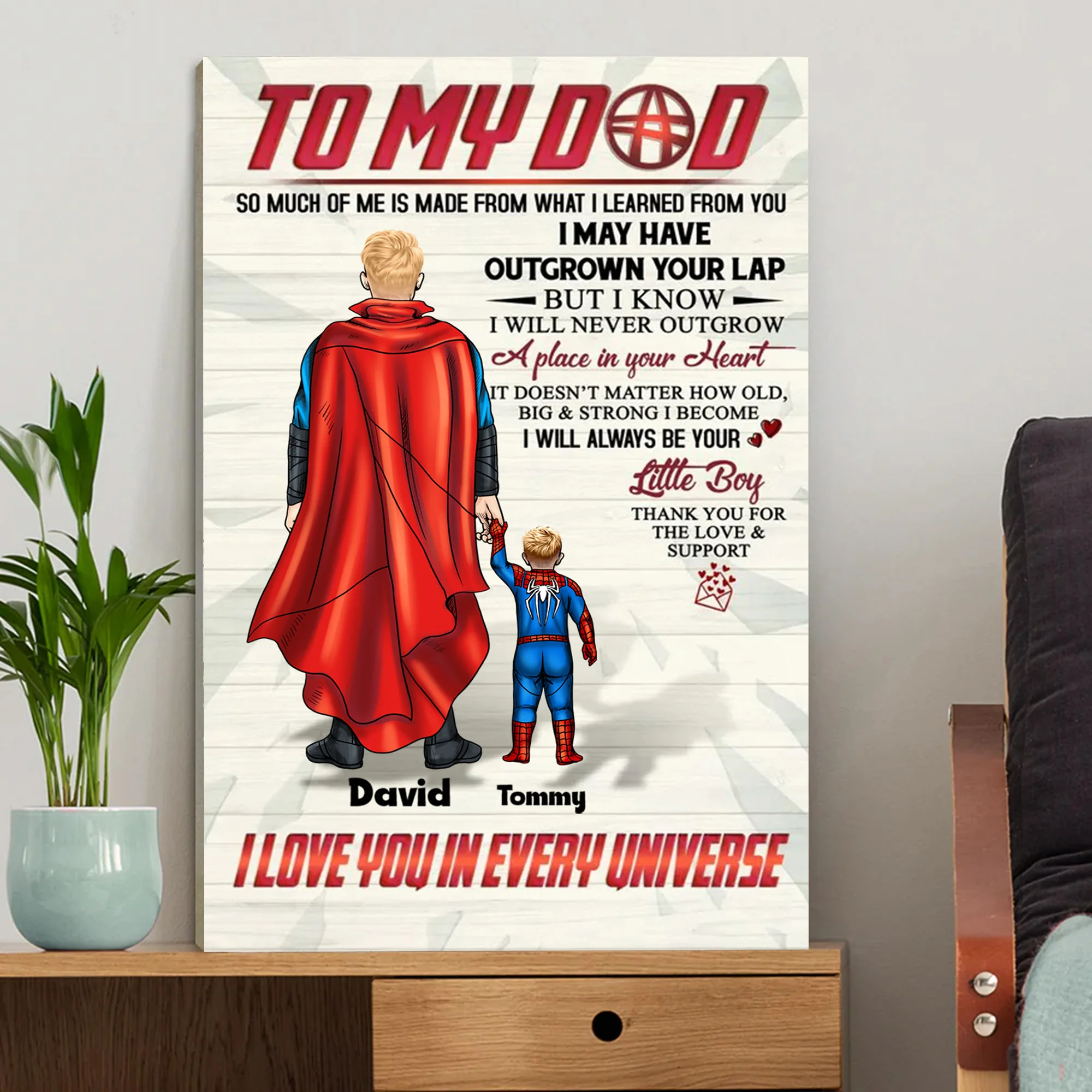 To My Dad So Much Of Me Is Made From What I Learned From You - Gift For Father's Day - Personalized Canvas Poster - Image 2