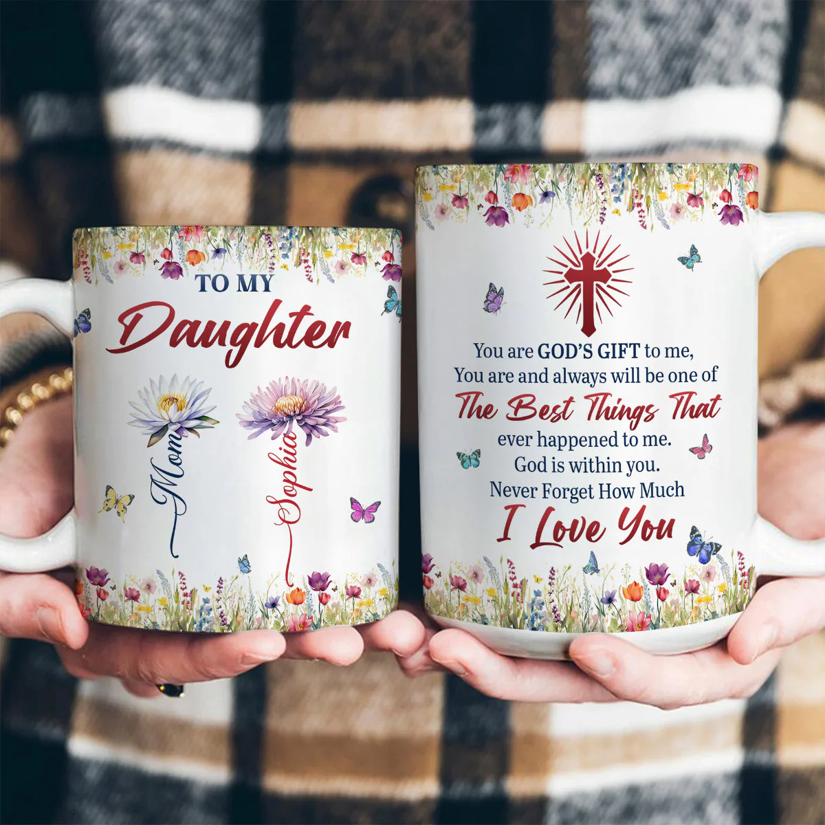 To My Daughter - Personalized White Edge-to-Edge Mug - Christian Gift For Daughter BA01 - Image 3